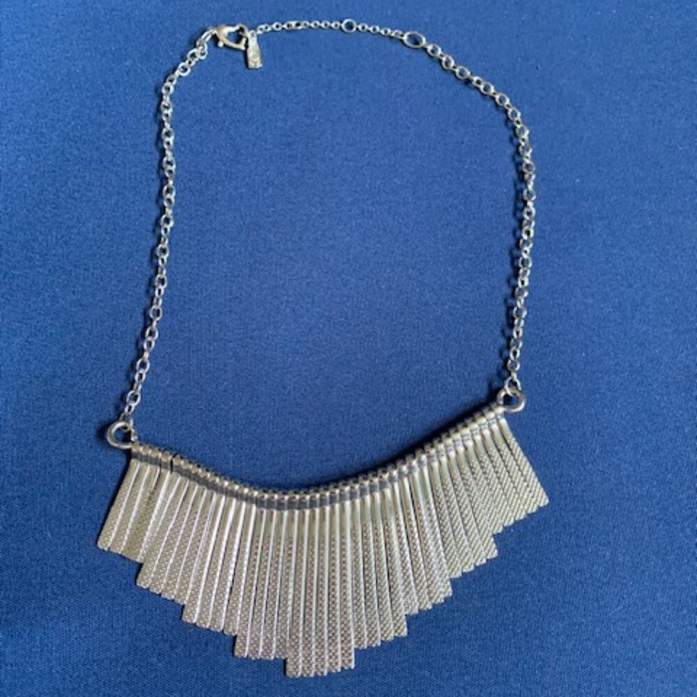 J Lo Women's Fashion Silver Link Chain Fringe Necklace
